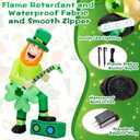 Leyndo 6FT St Patricks Day Leprechaun Inflatable Decorations Blow up Yard Decorations with Built in LED Lights for St. Patrick's Day Home Garden Lawn Party Outdoor Indoor Decor(Music)