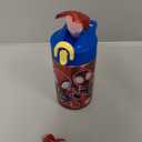 Zak Designs Marvel Spider-Man 18/8 Single Wall Stainless Steel Kids Water Bottle, Flip Straw Locking Spout Cover, Durable Cup for Sports or Travel (15.5oz, Non-BPA, Spidey and His Amazing Friends)