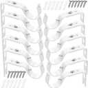 Frienda 12 Pcs 6 Pieces Curtain Rod Brackets Adjustable Wall Holder for 1 Inch Diameter Curtain Rod General Bracket Hooks with Screws (Matt White)