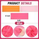 Boao 6 Pcs Red Pink Orange Party Decorations Table Runner Cloth 10Ft Boho Sheer Rustic Fabric for Wedding Birthday Party Baby Bridal Shower Graduation Dawn Sunset Decor