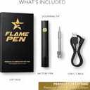 510 Threaded Battery Pen, 650mAh Cordless Soldering Iron with LED Display, Precise Temp Control USB-C Rechargeable, 3-Speed Adjustable Appliance Repair, DIY & Jewelry | Flame Pen Black & Gold