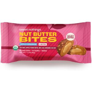 Sweet Nothings, Superfood Nut Butter Bites Organic Snack, Apple Cinnamon with Peanut Butter, 2 Bite Pack - No Added Sugar, Plant Based, Vegan, Only 7 Ingredients