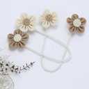 KLOGTSIND Flower Curtain Tiebacks, 4 Pack Boho Curtain Ties Elegant DIY Curtain Holdbacks, Decorative Window Drape Twist Tie Backs for Bedroom Decor, Nursery Decor, Farmhouse Decor