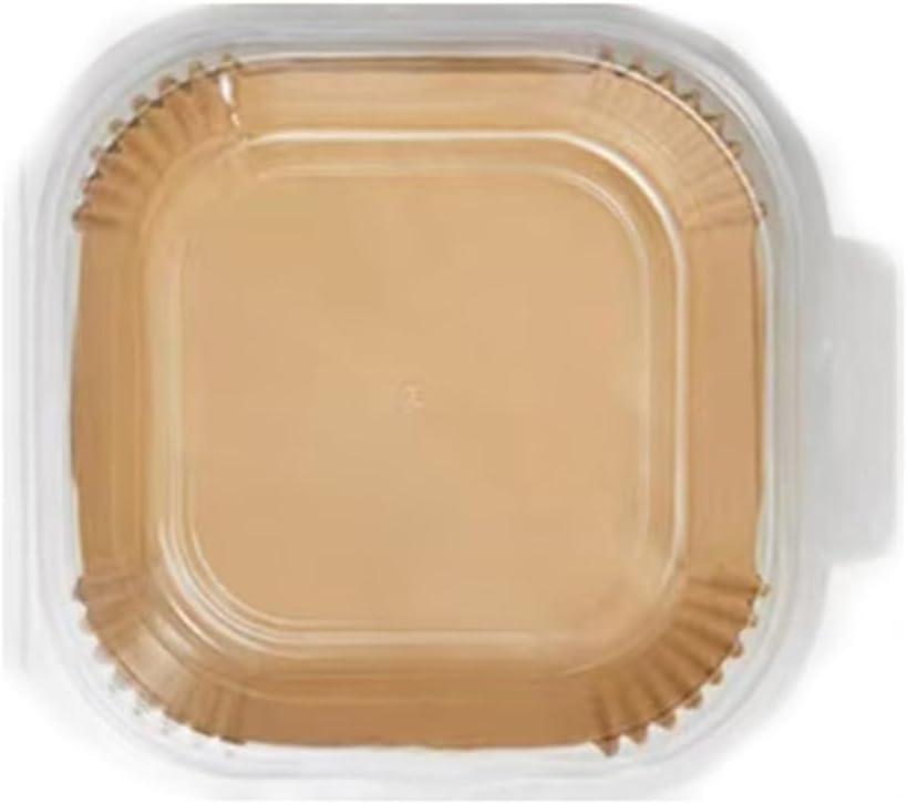 Air Fryer Square Paper Liners Disposable for 5 to 8 Qt Basket, Unbleached Non-stick Oil-proof Parchment Paper Silicone Oil Coating, Thickened Not Easy to Break (6.3"1.8"Square 100pcs)