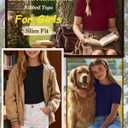 3 Pack Girls Short Sleeve Cute Shirts | Ribbed Knit, Crew Neck, Slim Fit, Summer, Basic, Soft, School Outfit, Trendy, Ages 5-14, Solid Colors, Versatile Styling