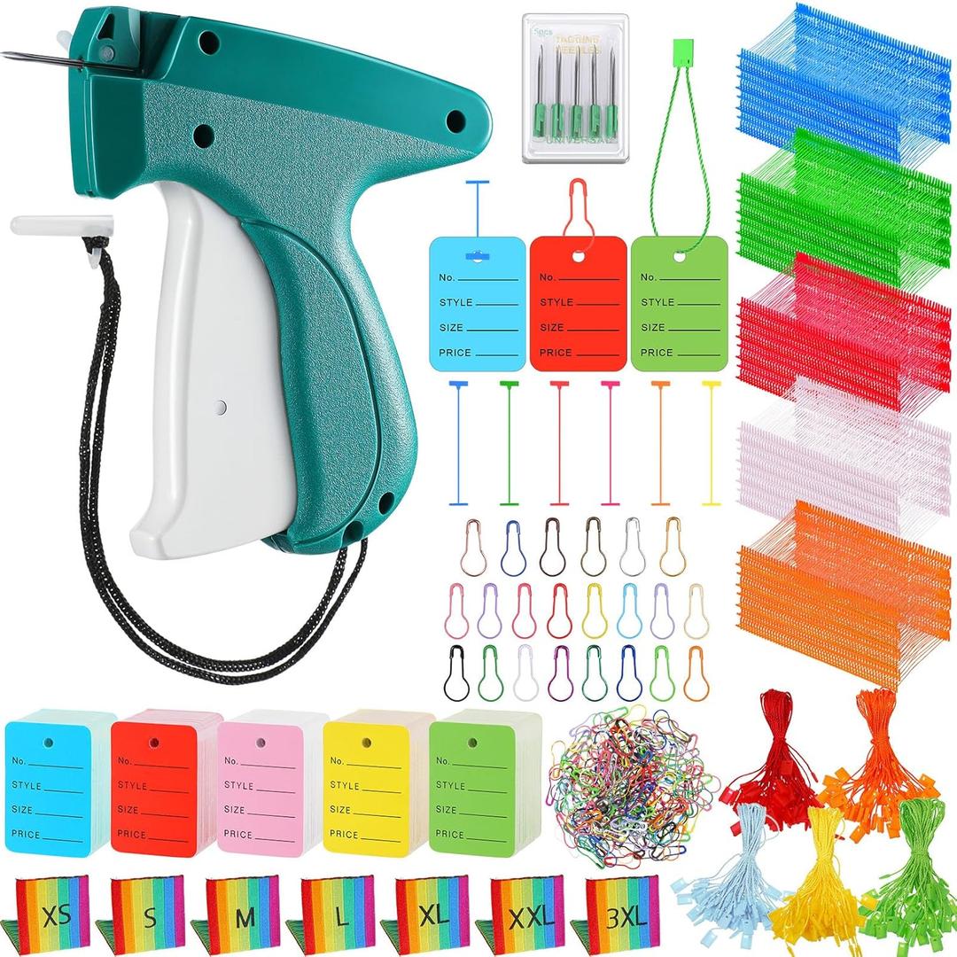 Chumia 3576 Pcs Tagging Guns for Clothes Labels Attacher Stitch Guns for Clothing with 3000 Barbs, 5 Needles and 100 Price Tags, Sewing Kit for Retail Stores, Garage Yard Sales(Colorful)