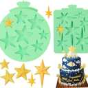 KALAIEN Star Molds Silicone, 2 Pcs Chocolate Star Mold for Candy Baking & DIY Resin Mold (five/six-pointed star)
