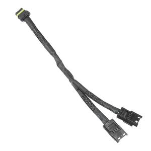 X AUTOHAUX Car Bus EFI Y Splitter Cable 558-465 for Holley EFI for Terminator X for Sniper EFI System for Dominator TERMX-Y-6 Can Bus Y-Splitter Harness 1 to 2 Converter Nylon Braided Tube