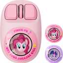 My Little Pony Wireless Mouse - Pinkie Pie Edition, 3D Character Design Silent Click Mouse with 1600 DPI, Dual-Mode (2.4GHz/Bluetooth), Ergonomic for Mac/Windows