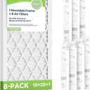 Future Way 10x20x1 Air Filters, 8-Pack with Reusable Frame, MERV 8, MPR 700 AC Furnace Filters, Space Saving & Cost-effective