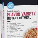 Amazon Brand - Happy Belly Instant Oatmeal, Fruit & Cream Variety Pack, 1.23 ounce (Pack of 10) BB 6/17/26