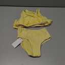 LIZENS Girls Two Piece Swimwear Striped Swimsuit for Kids Girls Swimsuit Tankini Set (5-6 Years, Yellow)