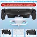 FASTSNAIL Charging Stand for PS Portal Compatible with Hard/Soft Cover, RGB Charge Station for TPU/EVA/Silicone Protective Case When Charging, Charge Holder for PlayStation 5 Portal (White)