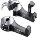 Car Headrest Hook with Phone Holder, Universal 360 Rotation Headrest Hooks for Purses and Bags (Silver)