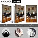 Halloween Ghost Black Cat Bubblebath Canvas Posters Bathroom Cute Ghost Wall Art Goth Dark Academia Spooky Bubblebath Prints Painting For Living Room Bedroom Wall Decor 16x24in Unframed (16L" x 24W", Multi 12)