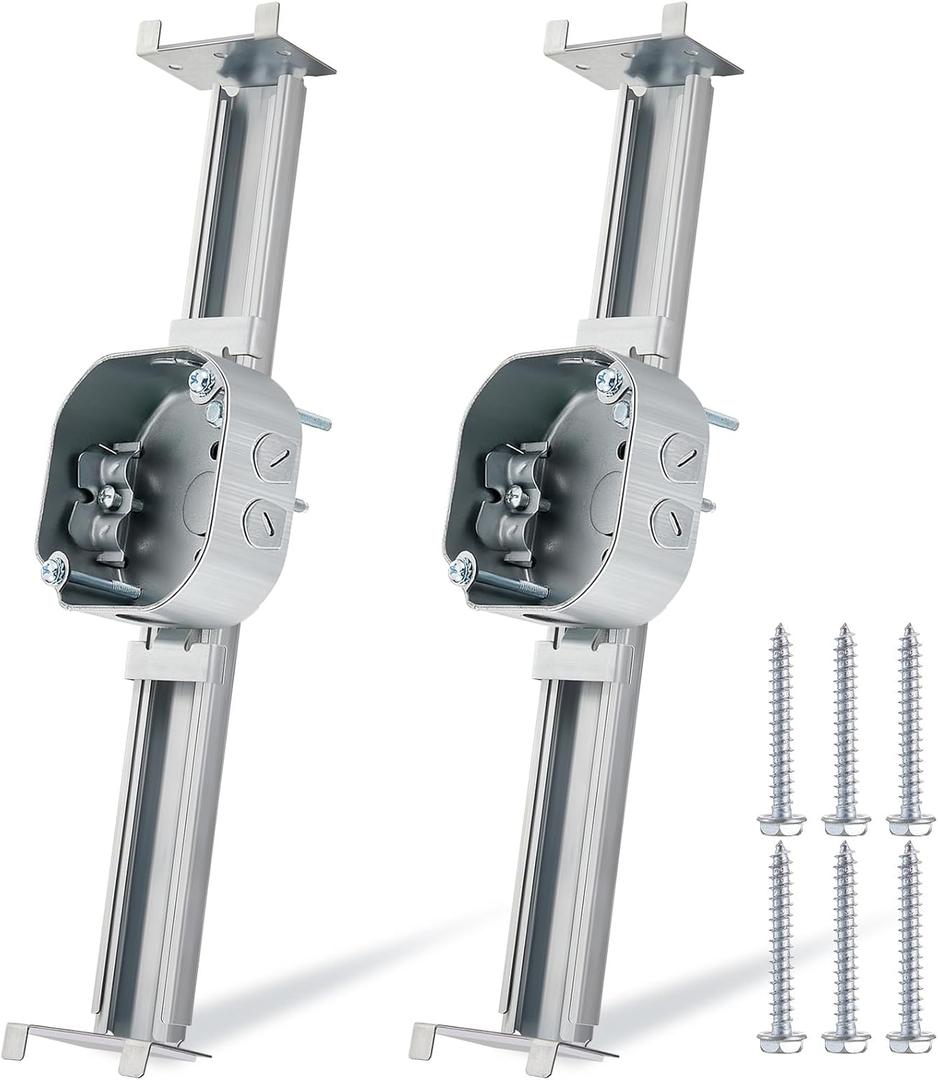 Tandefio 2 Pcs Adjustable Ceiling Fan Bracket Ceiling Mounting Bracket Electrical Box for Fans and Light Fixtures, 14.7 Inches in Length