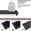 Quick Dry Sink Caddy Kitchen Sink Organizer, Water Absorbing Stone Tray for Sink, Stone Drying Tray, Diatomite Faucet Mat & Protector, Dispenser Sponge Holder, Stone Soap Tray for Bathroom Counter