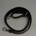 BEAULEGAN Purse Strap Replacement - Full Grain Microfiber Leather - 59 Inch Long Adjustable for Crossbody Shoulder Bag - 1 Inch Wide, Black/Silver