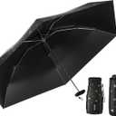 Compact Mini Umbrella for purse-Lightweight,Fold and UV Umbrella for Rain-Suitable for women, girls, kids (Love Black)