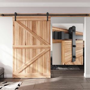 EaseLife 10 FT Sliding Barn Door Hardware Track Kit,Straight Pulley,Slide Smoothly Quietly,Easy Install (10FT Track Kit for 60" Wide Single Door)