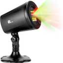 1byone Christmas Laser lights with Green Christmas Tree and Red Stars, Class IIIA, 2.0mW power, Projection Lights for Christmas, Holiday, Party, Landscape, and Garden Decoration, Black