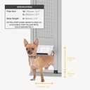 Hakuna Pets V2 Patio Pet Door Screen Insert Panel for Sliding Doors, Fits Door Track Min Ht 55.12" to Max Ht 84.25", UV Resistant Mesh, Locking Magnetic Dog Door, Easy Install and Removal,Small,Silver