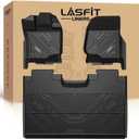 LASFIT Floor Mats for Ford F-150 2015-2026 | F150 Lightning 2022-2025 SuperCrew (Rear w/o Fold Flat Storage) Carpet Floor All Weather Protector TPE Truck Liners- 1st & 2nd Row, 3pcs Black