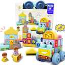 Baby Blocks 6 to 12 Months Kids Building Blocks Colorful Soft Blocks for Toddlers, Large Creative Stacking Blocks, STEM Soft Blocks for Baby 34 PCS, Toddler Stacking Toy Gifts