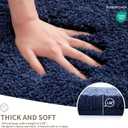 Bathroom Rugs Non Slip Washable, Ultra Thick Soft Microfiber Absorbent Bath Mats, High Density Foam Latex Non Slip Backing Bath Rugs, Fluffy Floor Carpet for Tub&Shower 24x17, Navy