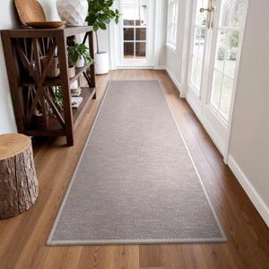 Seavish Washable Runner Rug 2x6 Rug Runners for Hallways Non Slip Low Pile Cotton Woven Kitchen Runner Rug Farmhouse Neutral Entryway Rugs Indoor Floor Carpet Runners for Bathroom Bedroom Laundry (Taupe)