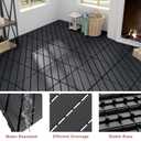 VANCASTLE 36 Pack Interlocking Deck Tiles, 12"x12" Patio Pavers, Heavy Duty Plastic Outdoor Flooring with Drainage, Waterproof Non-Slip Snap-Together Tiles for Balcony, Poolside, Garage, Dark Grey