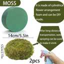 2 Pcs Round Floral Foam Blocks Green Moss Balls for Bowls Bulk Wet Dry Floral Plant Foam Block 5.5" Natural Preserved Pillow Moss for Craft Florist Easter Table Flower Arrangement DIY Decor