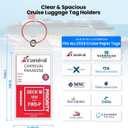6-Pack Cruise Luggage Tag Holders&4 Magnetic Hooks, 2026 Cruise Essentials | for Carnival MSC NCL All Cruise Ship Clear Tags,Durable Cruise Must Haves with Steel Loops & Zip Sea