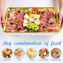 3 Set Chilled Serving Trays for Parties Gold 16 x 9'' Large Cold Serving Tray with Tong Scoop for Vegetable Appetizer Shrimp Seafood Fruit