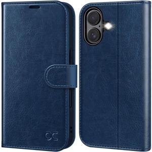 OCASE Compatible with iPhone 16 Wallet Case, PU Leather Flip Folio Case with Card Holders RFID Blocking Kickstand [Shockproof TPU Inner Shell] Phone Cover 6.1 Inch 2024, Blue