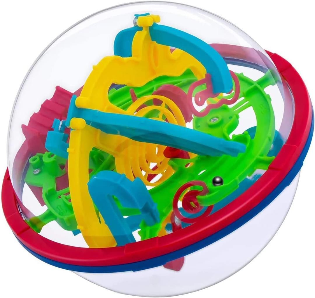 3D Maze Ball, 4.7'' Interactive Labyrinth Puzzle Game with 100 Obstacles, Kids Education Toy