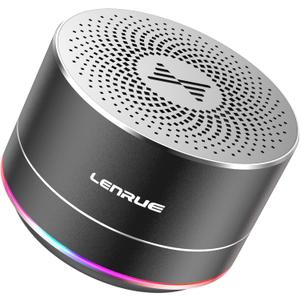 LENRUE Portable Bluetooth Speakers,Wireless Speaker with Clear Sound, Long Playtime, Small Mini Metal Speaker,Christmas Birthday Gifts for Men, Women,Kids(Black)