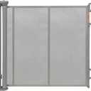 FSYGloryGlides Retractable Baby Gate, 55 Wide Mesh Safety Gate for Babies and Pets, 34 Tall, Easy One-Handed Use, Indoor & Outdoor Stair, Doorway, Hallway Fence (Gray-2)