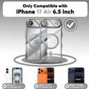 Misscase for iPhone Air Case with Privacy Screen Protector,Compatible with MagSafe,Cute Wave Frame Anti-Scratch Case with Camera Lens Protector Plating Bling Case for iPhone 17 Air Silver
