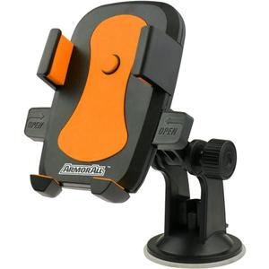 Armor All Phone Mount for Cars, 3-in-1 Phone Holder, Suction Dashboard, Windshield, & Vent Mount, 360 Rotation, Fits iPhone Max, Android, and All Smartphones, 3.5 inch Grip, Quick Release Button
