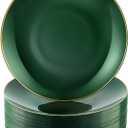 100 PCS Green Gold Plastic Plates, St. Patrick's Day Plastic Plates,10 inch Green Disposable Plates for Party, Plastic Dinner Plates for Party, Graduation, Birthday, Wedding