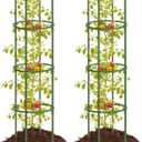 joyhalo 2 Pack Tomato Cages for Garden, 59 Inch Heavy-Duty Tomato Trellis, Height Adjustable Garden Trellis for Climbing Plants Outdoor Vegetables Flowers Cucumber Peony (Light Green)
