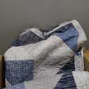 Dintszyayue King Size Quilt Blue, 3 Pieces Patchwork Bedspread Bedding for King Size Bed, Soft Lightweight Microfiber Geometric Coverlet Set for All Season Quilts with 2 Pillowcases