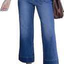 luvamia Women's High Waisted Wide Leg Jeans, Darkness Blue, Size: Medium