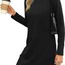 SAMPEEL Dresses for Women 2024 Casual Long Sleeve Dress Trendy Fall Fashion Cozy Travel Airport Outfits (Small, Camel Color)