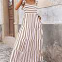 PRETTYGARDEN Women Dresses 2026 Summer Floral Sleeveless Maxi Dress Casual Spaghetti Strap Tiered Flowy Beach Long Dress (M)