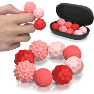 Silicone Magnetic Fidget Balls Toys, 8Pcs Attraction Textures Sensory Fidget Ball with Silicone Shell for for Adults,Silent Desk Magnetic Stress Balls Fidget Toys, Stocking Stuffers for Teens Gifts (Peach)
