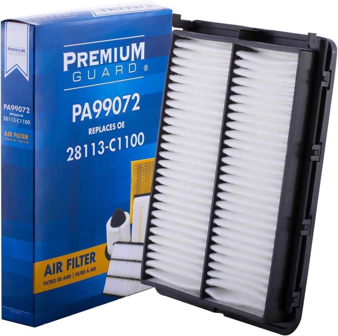 PG Engine Air Filter PA99072 | Fits 2016-2019 Hyundai Sonata Hybrid, 2015-2019 Hyundai Sonata 2.4L Gas, 2017-2020 Kia Optima Hybrid, 2016-2020 Kia Optima 2.4L Gas (Premium Guard-1 PK)
