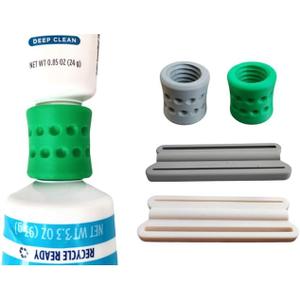 Travel-Size Toothpaste Refill Adapters & Squeezer Combo, 4PCS/Pack, Compatible with Colgate & Crest Toothpaste