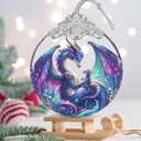 Stained Glass Suncatcher Ornament - Dragon Christmas Decorations - Christmas Ornaments for Tree - Holiday Present Ideas - Gift Exchange